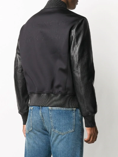 Shop Givenchy Contrast-sleeve Bomber Jacket In Black