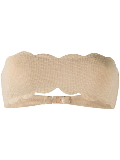 Shop Marysia Santa Monica Bikini Top In Neutrals