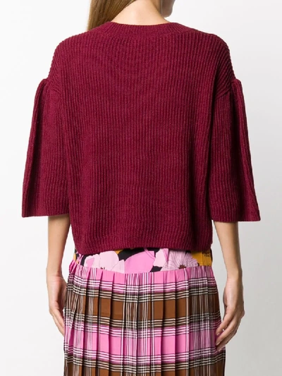 Shop See By Chloé Flared Knitted Jumper In Purple