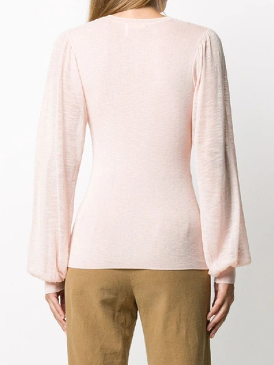 Shop See By Chloé Long-sleeve Fitted Jumper In Pink