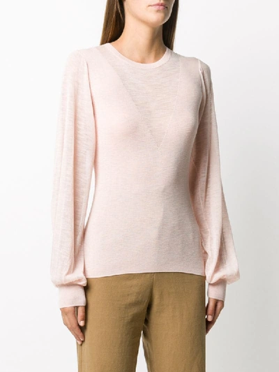 Shop See By Chloé Long-sleeve Fitted Jumper In Pink