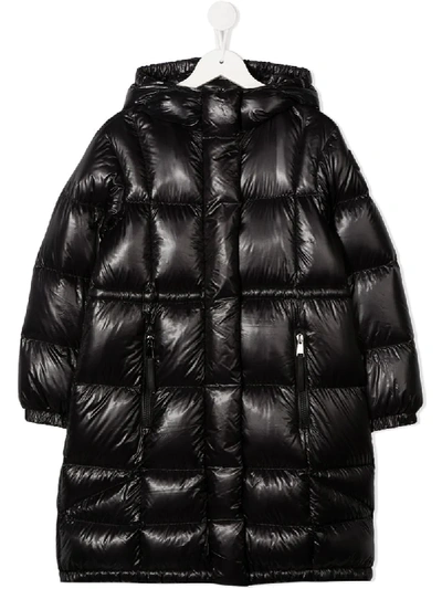 Shop Moncler Hooded Padded Coat In Black
