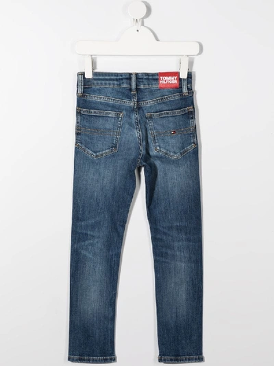 Shop Tommy Hilfiger Junior Slim-fit Jeans In Blue