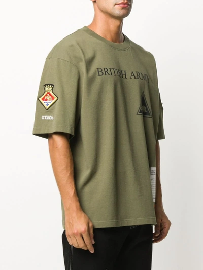 Shop Heron Preston 'british Army' Oversized-t-shirt In Green