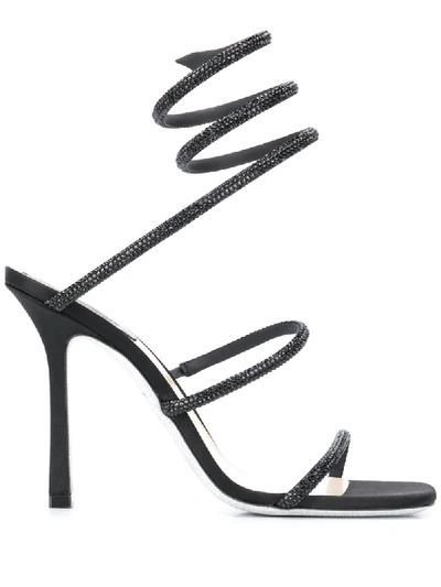 Shop René Caovilla Cleo 105mm Sandals In Black