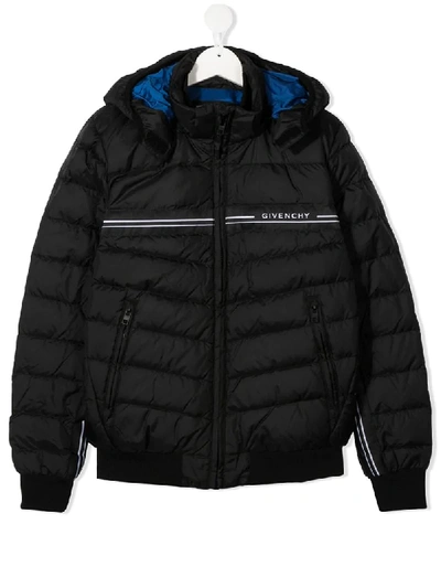 Shop Givenchy Teen Quilted Down Jacket In Black