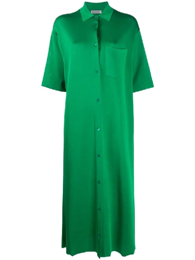 Shop Balenciaga Midi Shirt Dress In Green