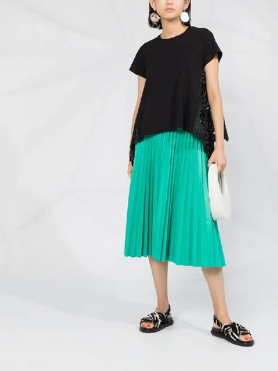 Shop Sacai Draped Cut-out Back Blouse In Black