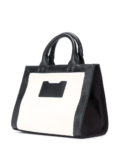 Shop Diesel Colour-block Logo Micro Tote Bag In Neutrals