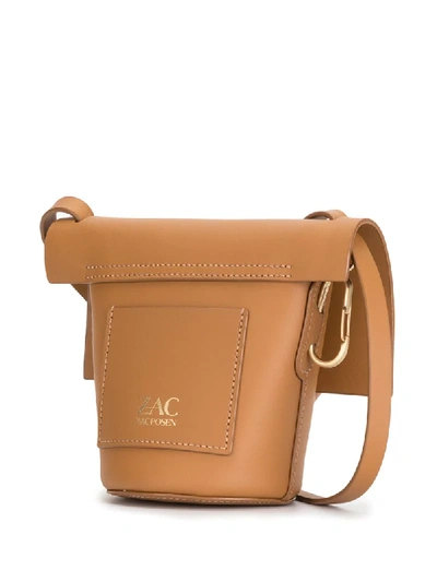 Shop Zac Zac Posen Belay Mini Leather Crossbody Bag In Brown