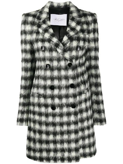 Shop Redemption Gingham Check-print Midi Coat In Black