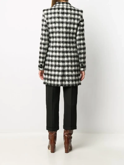 Shop Redemption Gingham Check-print Midi Coat In Black