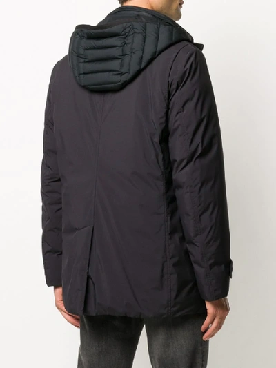 Shop Moorer Padded-layer Zip Jacket In Black