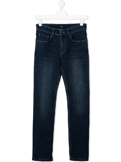 Shop Hugo Boss Straight-leg Jeans In Blue