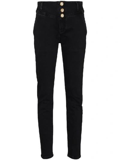 Shop Alessandra Rich Crystal-embellished Jeans In Black