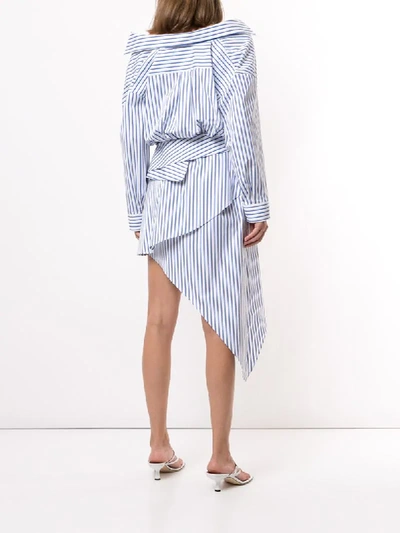 Shop Alexander Wang Asymmetric Layered-effect Shirt Dress In Blue