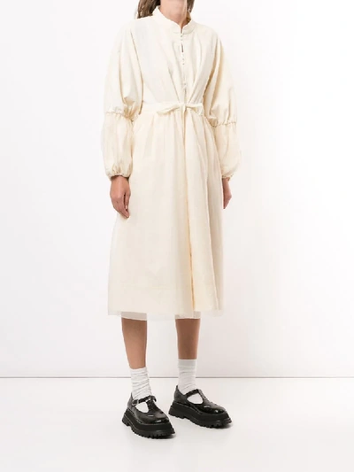 Shop Renli Su High-waisted Poplin Dress In Neutrals