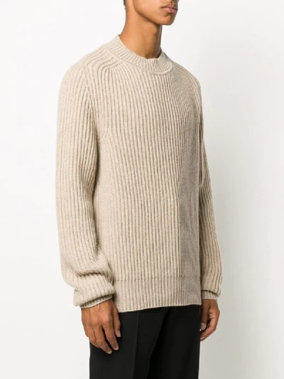 JIL SANDER CREW NECK RIBBED SWEATER 