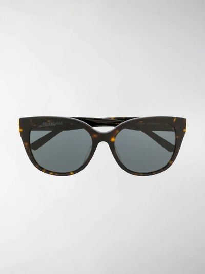 Shop Balenciaga Round-frame Sunglasses In Brown