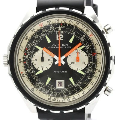 Pre-owned Breitling Black Stainless Steel Navitimer Aviation 1806 Vintage Men's Wristwatch 48 Mm