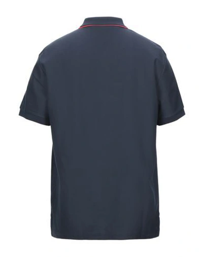 Shop Burberry Man Polo Shirt Midnight Blue Size L Cotton, Elastane