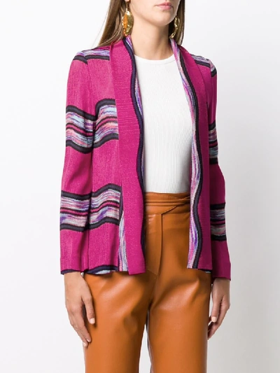 Pre-owned Missoni Striped Pattern Cardigan In Pink
