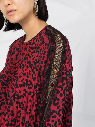Shop Red Valentino Leopard Print Swing Dress In Red