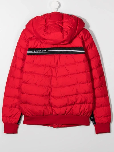Shop Givenchy Teen Quilted Down Jacket In Red