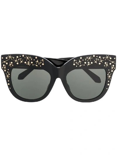 Shop Linda Farrow Oversized Cat-eye Tinted Sunglasses In Black
