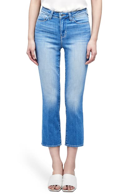 high waisted cropped straight leg jeans