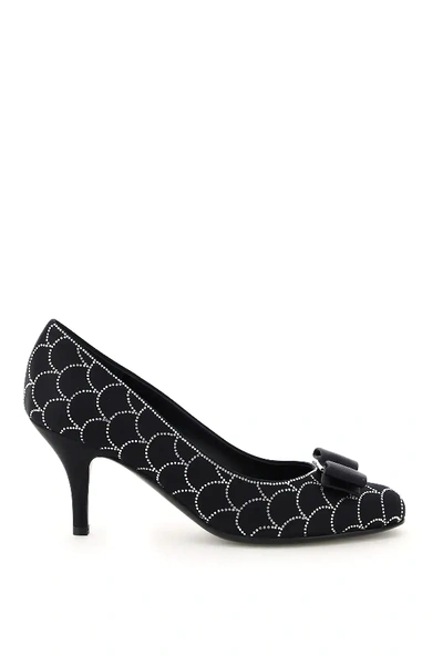 Shop Ferragamo Carla Shell Crystal Pumps In Black