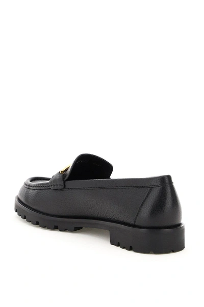 Shop Ferragamo Rolo Gancini Loafers In Black