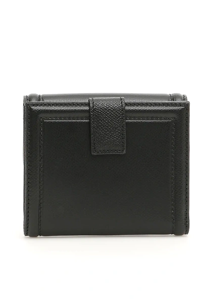 Shop Ferragamo Grain Calfskin Vara Wallet In Black