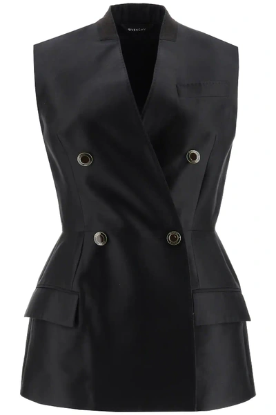 Shop Givenchy Sleeveless Peplum Jacket In Black