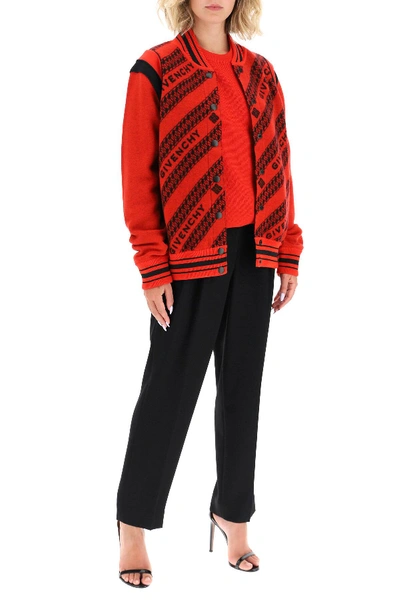 Shop Givenchy Teddy Jacket With Logo In Red,black
