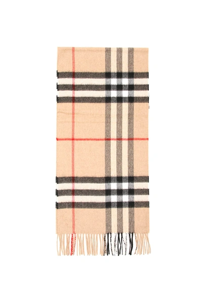Shop Burberry Giant Check Scarf In Beige,black,red