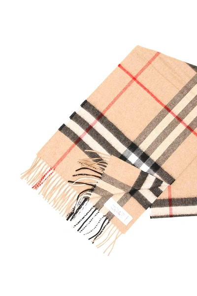 Shop Burberry Giant Check Scarf In Beige,black,red