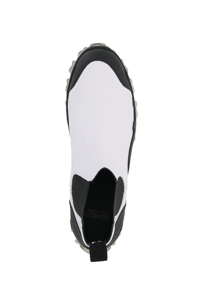 Shop Moncler Hanya Chelsea Boots In White/black