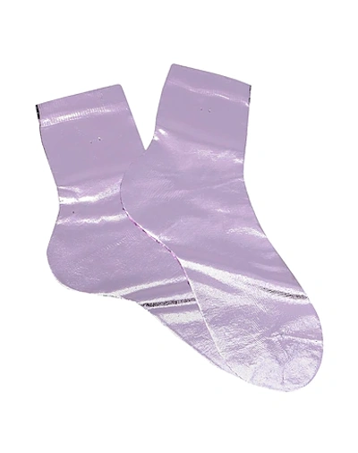 Shop Maria La Rosa Short Socks In Lilac