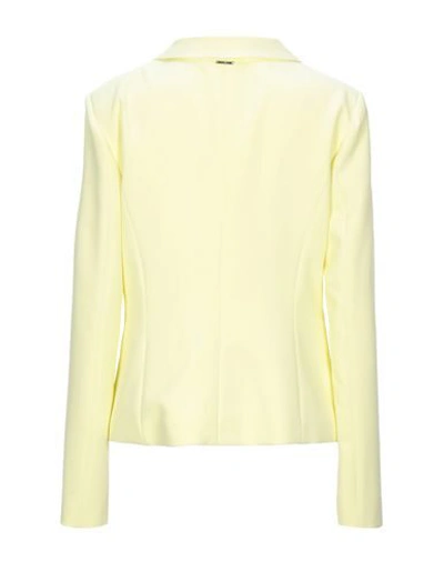 Shop Liu •jo Woman Blazer Light Yellow Size 12 Polyester, Elastane