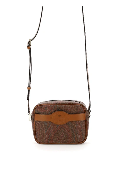 Shop Etro Paisley Camera Bag In Rosso (brown)