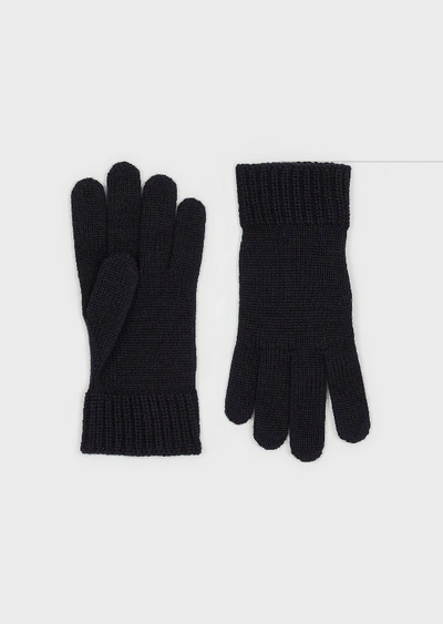 Shop Emporio Armani Gloves - Item 46713231 In Navy Blue