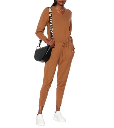 Shop Stella Mccartney Virgin Wool Jumpsuit In Brown