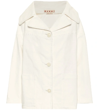 Shop Marni Denim Jacket In White
