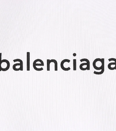 Shop Balenciaga Logo Oversized Cotton Hoodie In White