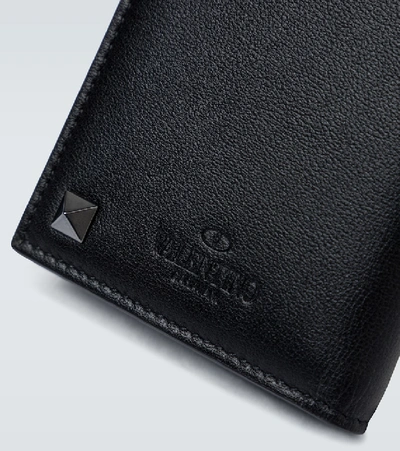 Shop Valentino Rockstud Cardholder In Black