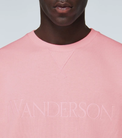 Shop Jw Anderson Sweatshirt With Reversed Sleeves In Pink