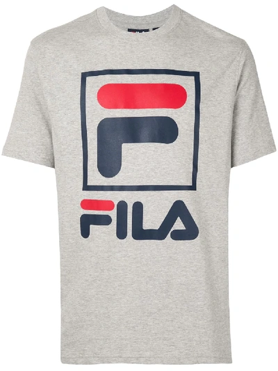 Shop Fila Logo Print T-shirt In Grey