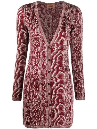 Shop Missoni V-neck Long Cardigan In Red