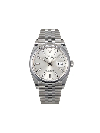 Shop Rolex Unworn Oyster Perpetual Datejust 36mm In Silver